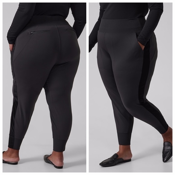 Athleta Venice Black Velvet Stripe Jogger 3X